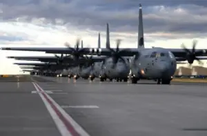 C-130 Hercules, manufactured by Lockheed Martin