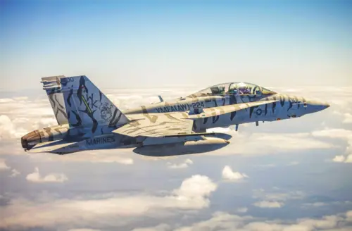 F/A-18 Hornet, originally manufactured by McDonnell Douglas (now Boeing)